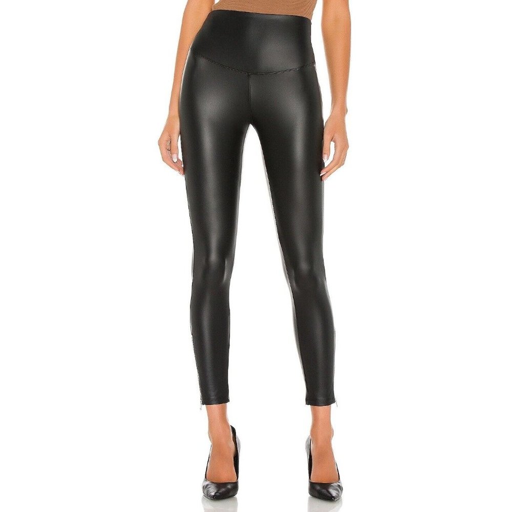 Yummie Faux Leather Leggings Black